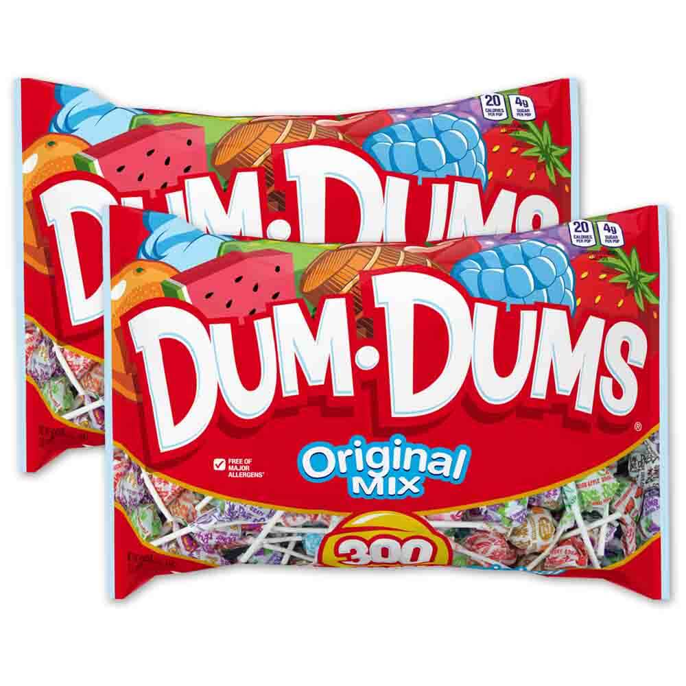 Two bags of 300-count Dum Dum lollipops in bulk