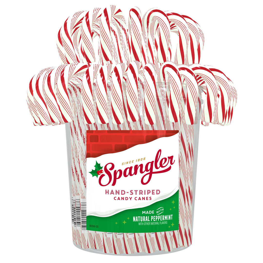 Spangled Cans Spangler Large Peppermint Candy Canes | 80 Count Jar for Holidays ...