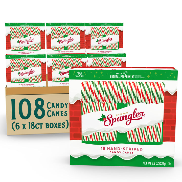 SPANGLER Peppermint Red & Green Candy Canes - 108 Count