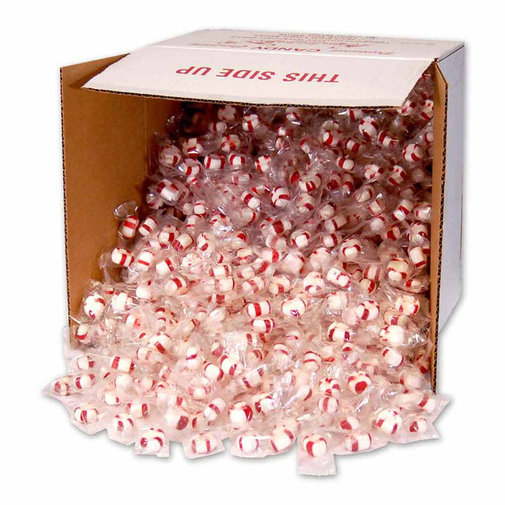 Carousel image: Red Bird Peppermint Puffs in large bulk box pouring out